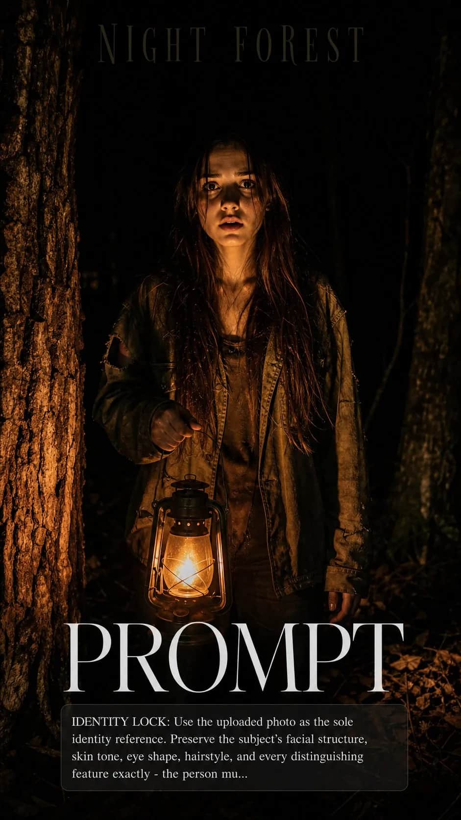 Survival Horror Night Forest Poster