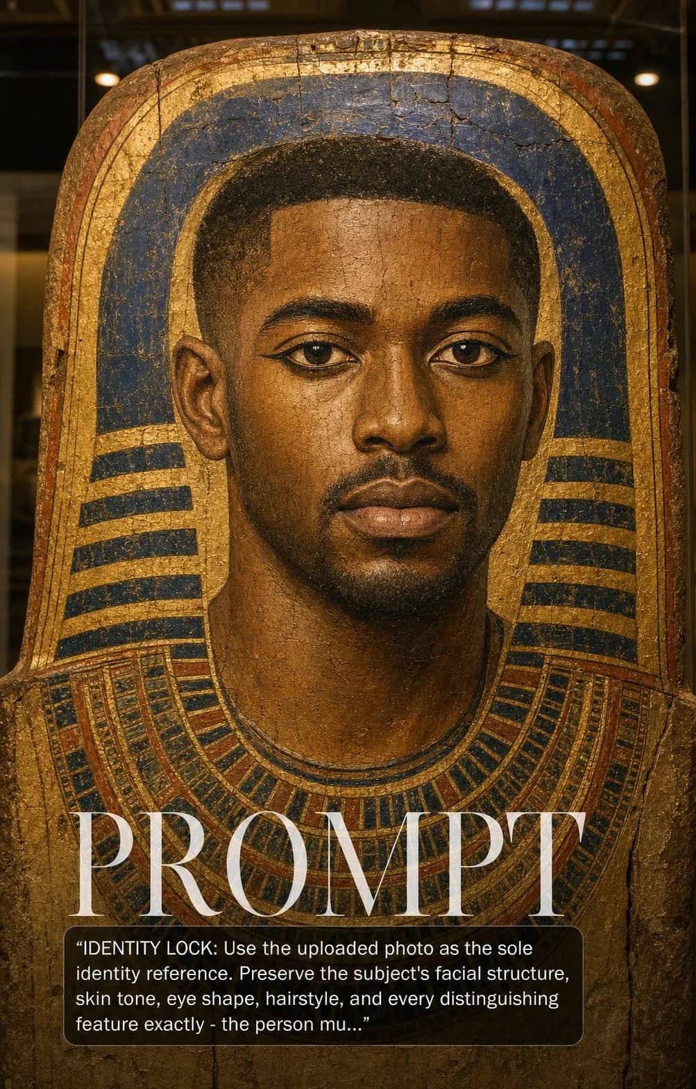 Egyptian Sarcophagus Portrait Panel example created for GPT Image 2 in 4:5