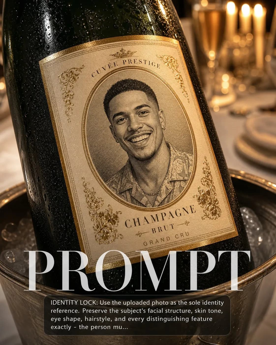 Champagne Label Portrait Edition example image