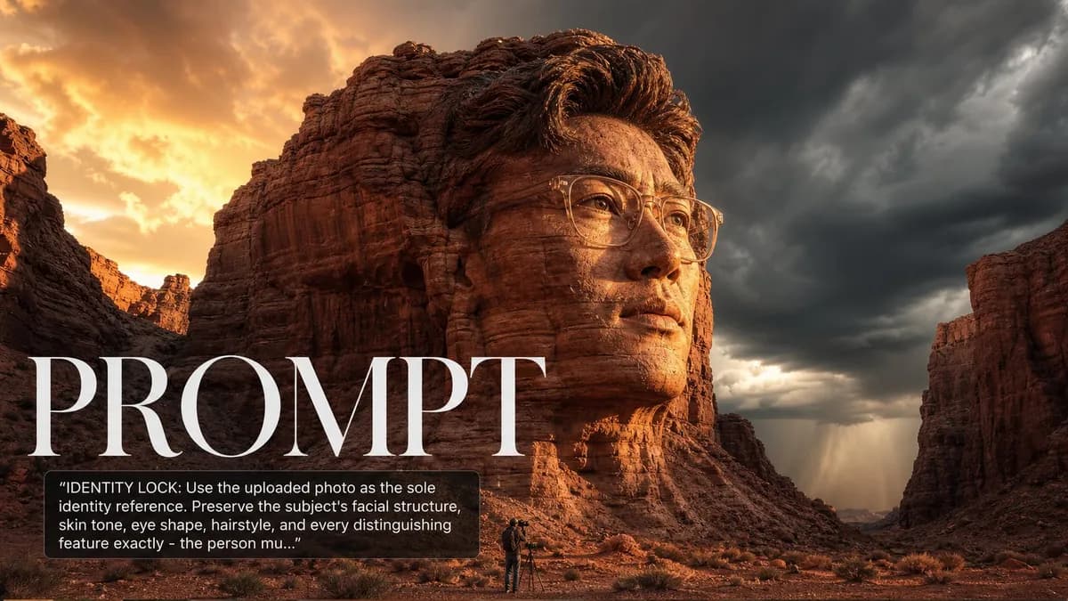 Your Face on a Canyon Rock Formation example image