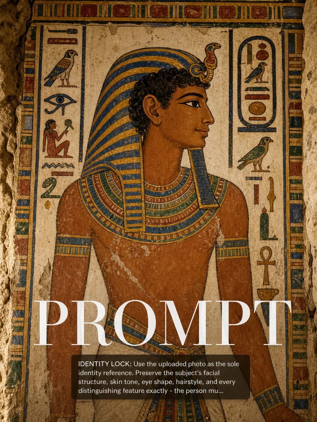 Egyptian Pharaoh Tomb Painting example created for GPT Image 2 in 3:4