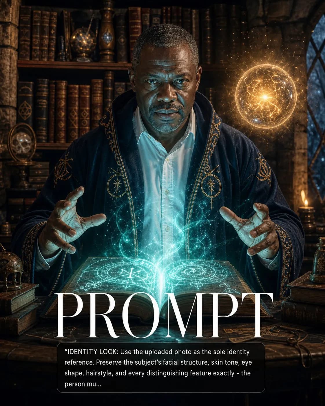 Wizard Portrait Magical Tower Study example image