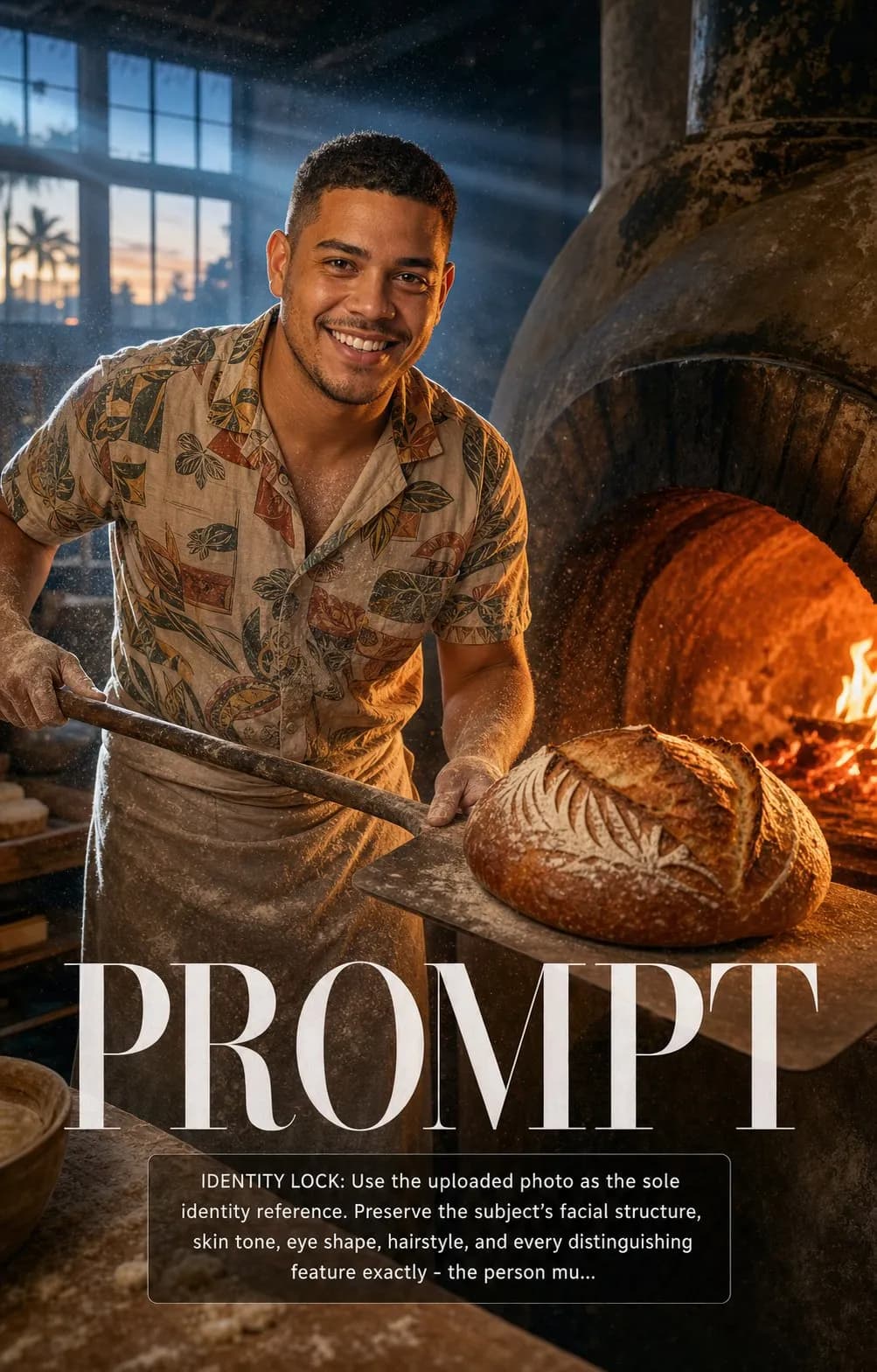 Baker with Artisan Bread at Dawn