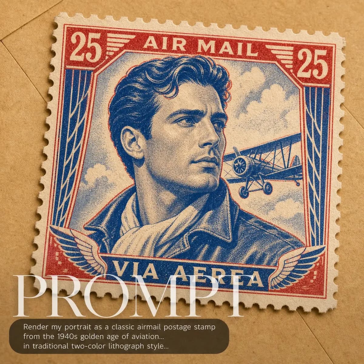 Airmail Stamp Portrait