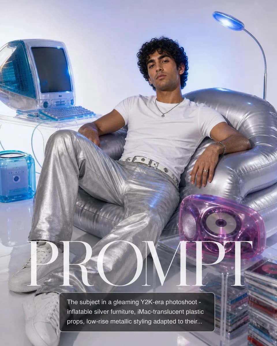 Y2K Cyber Photoshoot example created for GPT Image 2 in 4:5