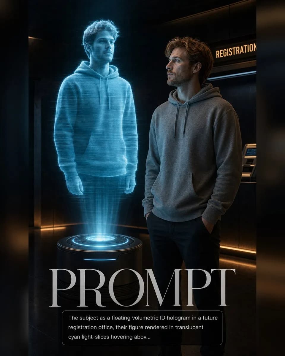 2085 Citizen ID Hologram example created for GPT Image 2 in 4:5