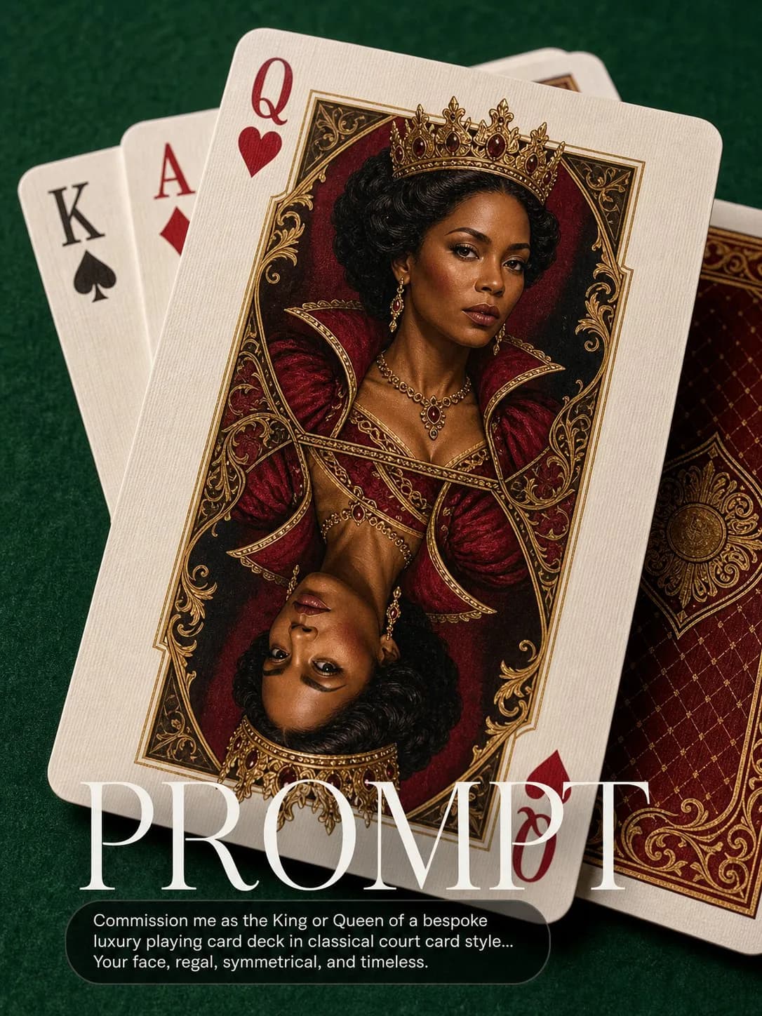 Your Face on Luxury Playing Cards example created for GPT Image 2 in 3:4