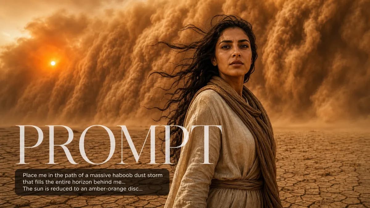 Dust Storm Desert Portrait example created for GPT Image 2 in 16:9