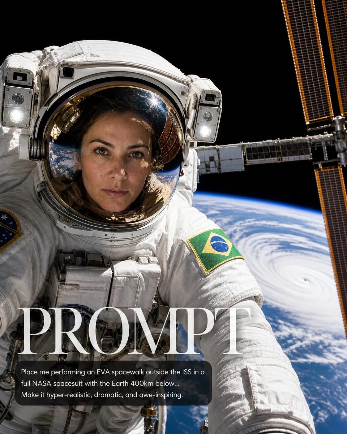 Astronaut Portrait: EVA Spacewalk example created for GPT Image 2 in 4:5