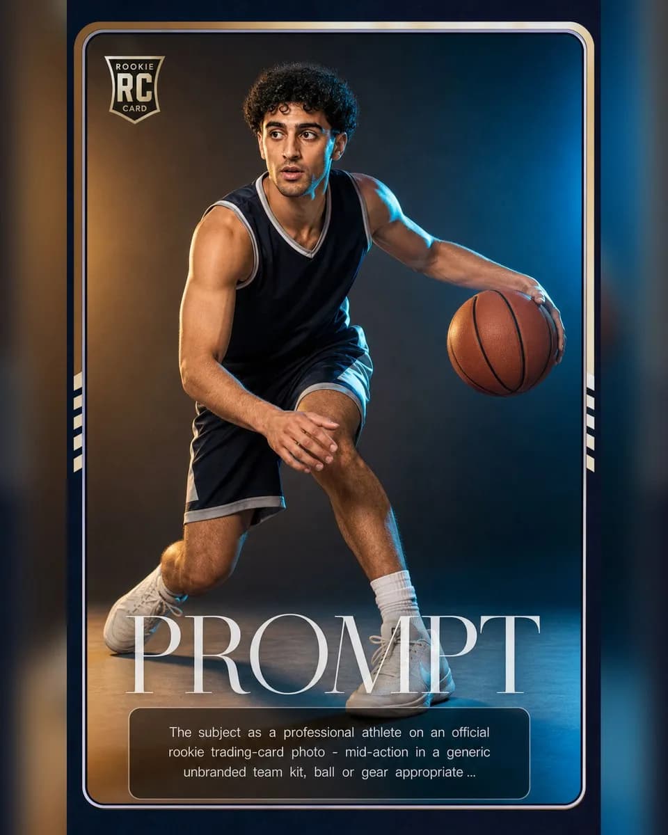 Sports Card Rookie Photo example created for GPT Image 2 in 4:5