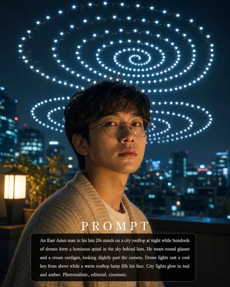 Rooftop Drone Light Show example image
