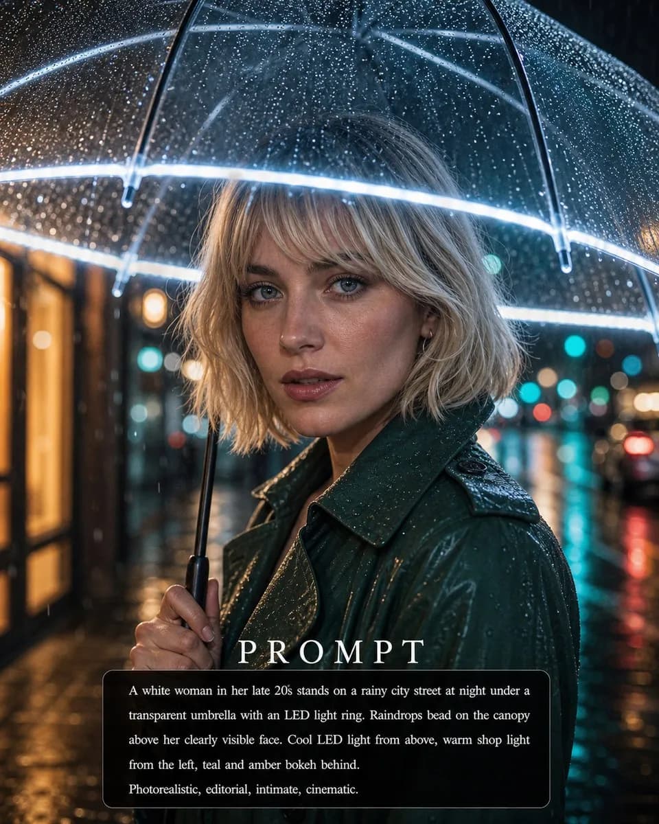 Neon Umbrella Portrait example image