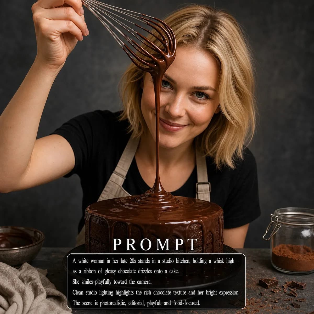 Chocolate Drizzle Studio example created for GPT Image 2 in 1:1
