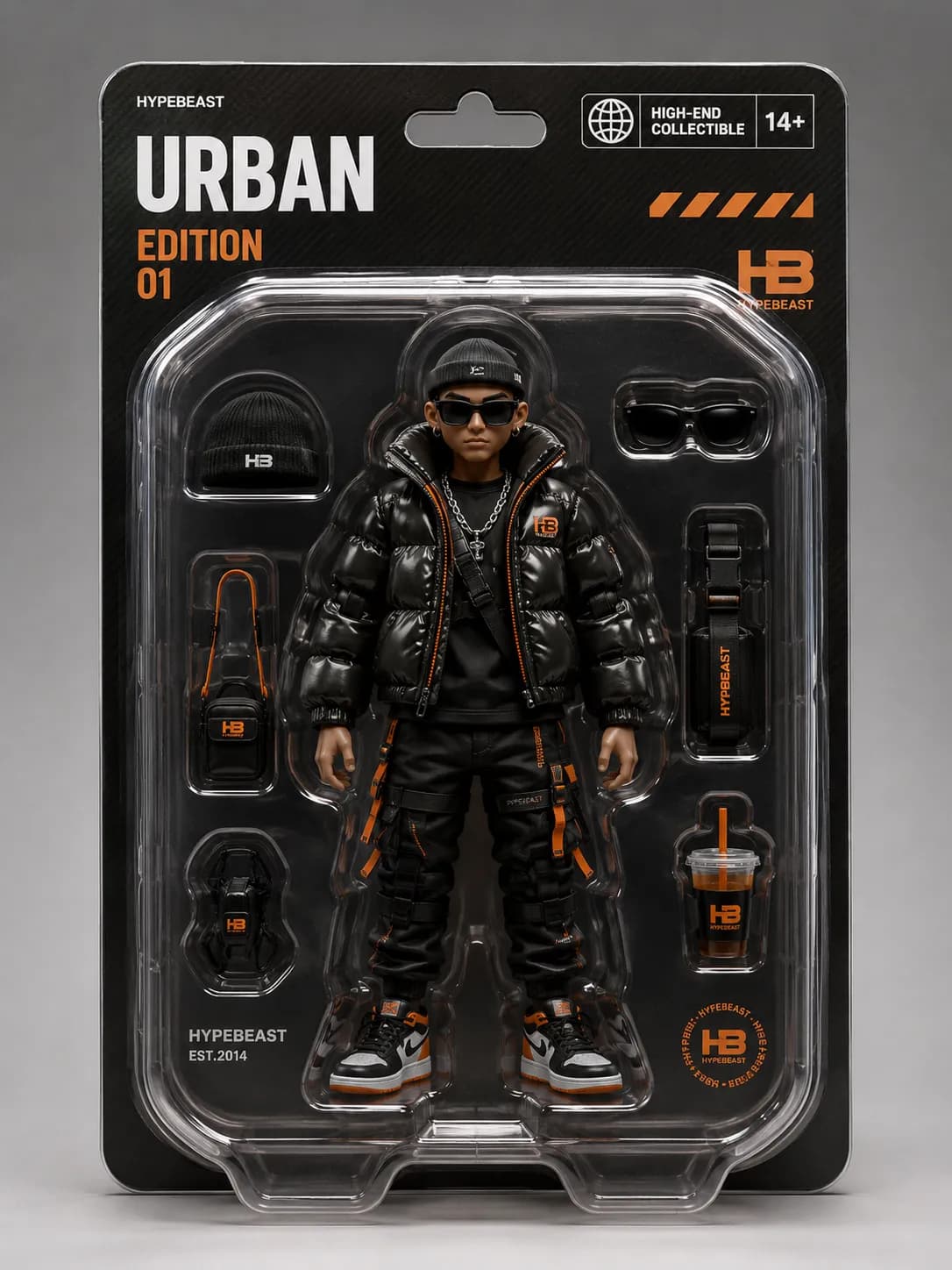 Hypebeast Streetwear Collectible Action Figure example created for GPT Image 2 in 3:4