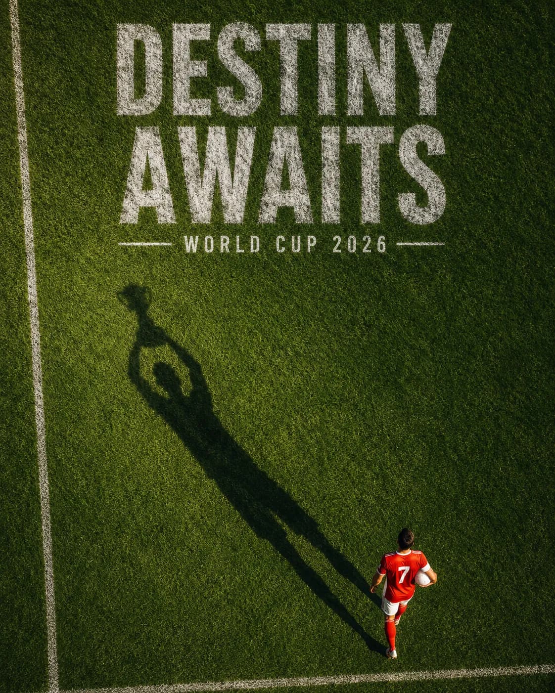 "Destiny Awaits" Trophy Shadow World Cup Poster example created for GPT Image 2 in 4:5