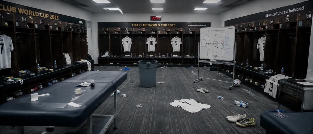 FIFA Club World Cup 2025 Post Match Locker Room example created for GPT Image 2 in 21:9