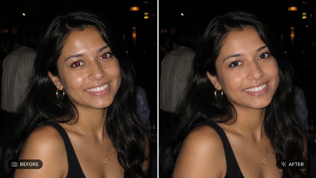 Remove Red Eye and Flash Glare From Photo example image