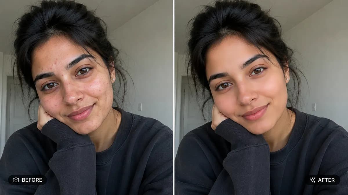 Smooth Skin and Remove Blemishes in Photo example created for GPT Image 2 in 16:9