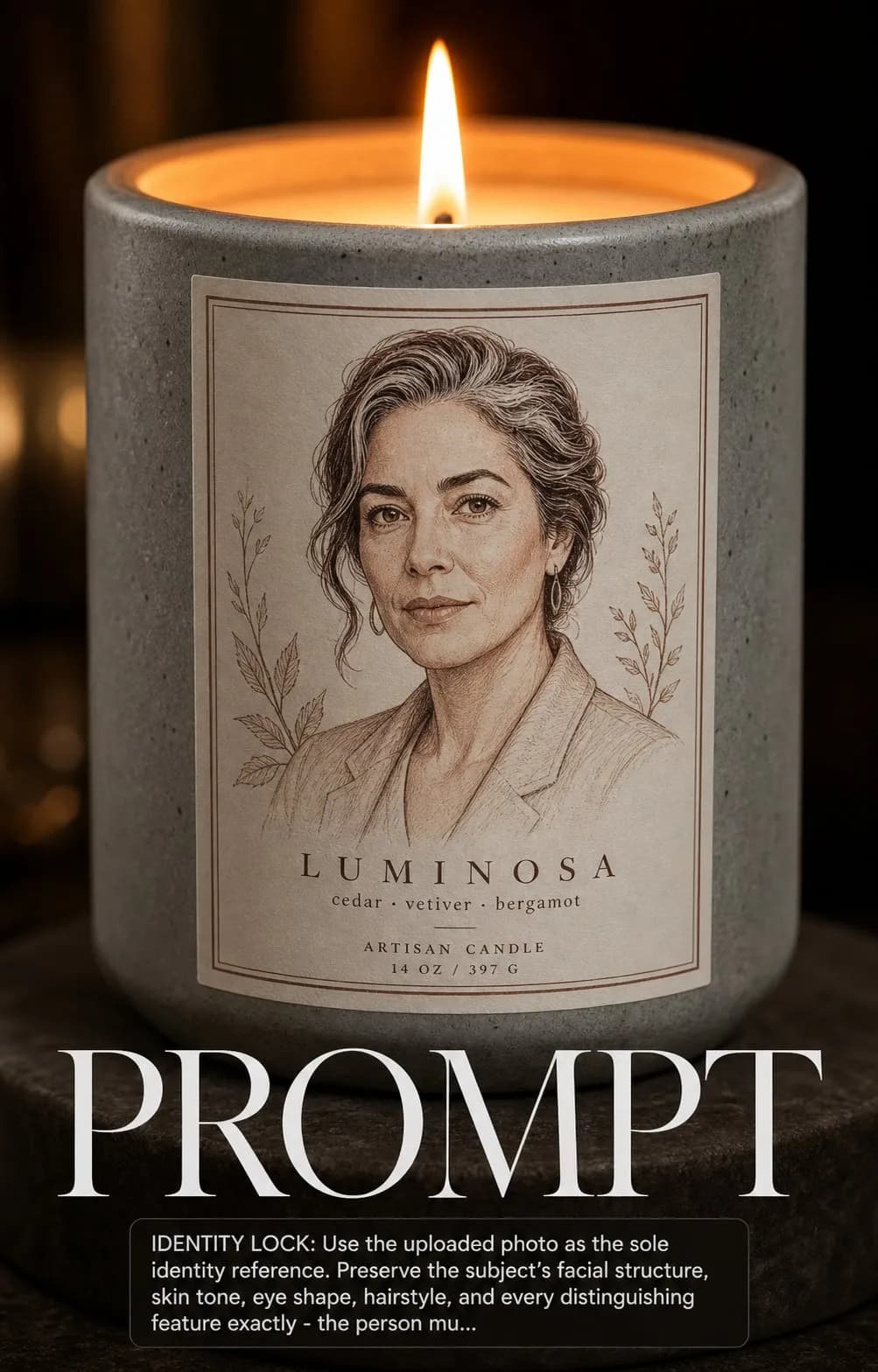 Luxury Candle Portrait Label