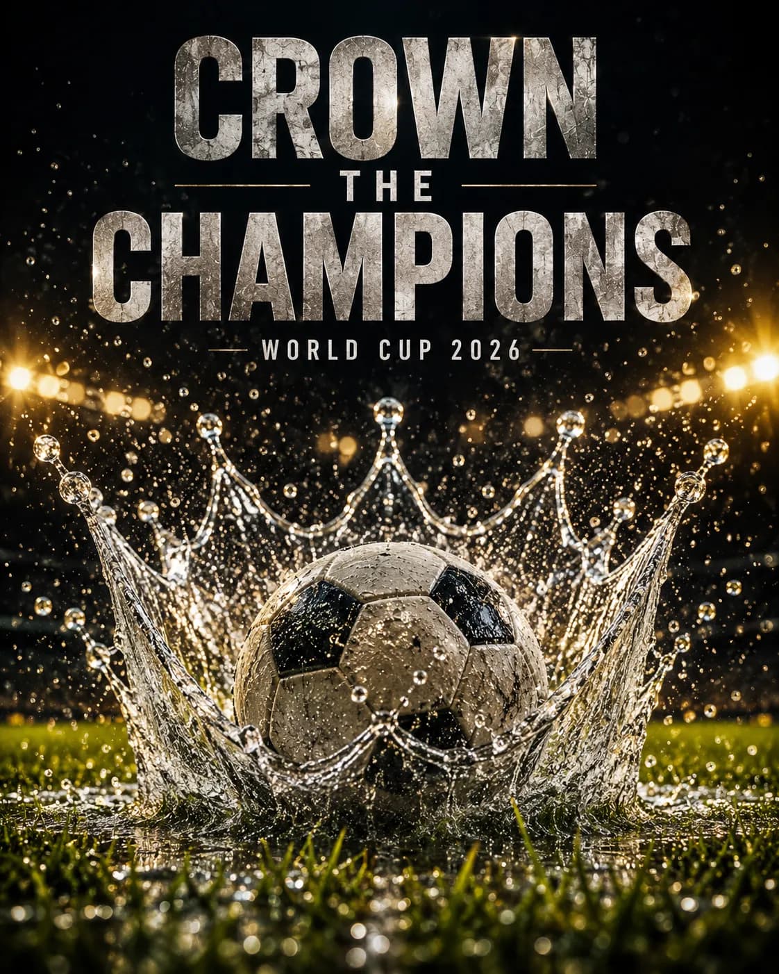 Crown The Champions" High-Speed Water Splash World Cup Poster
