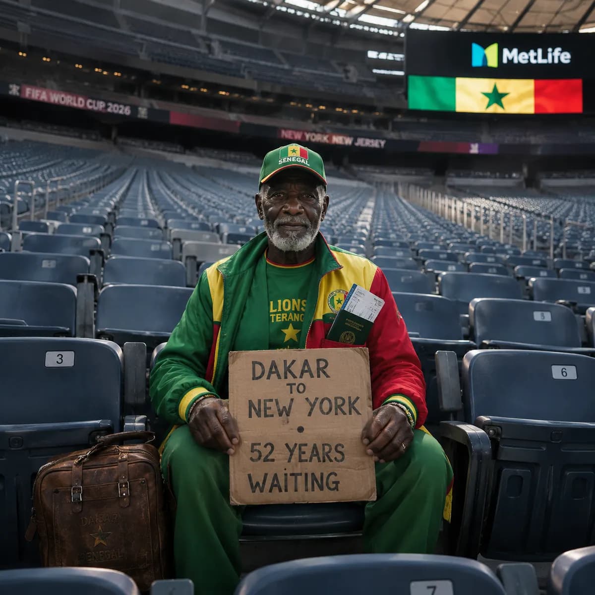 Senegal World Cup 2026 Fan MetLife Stadium Portrait