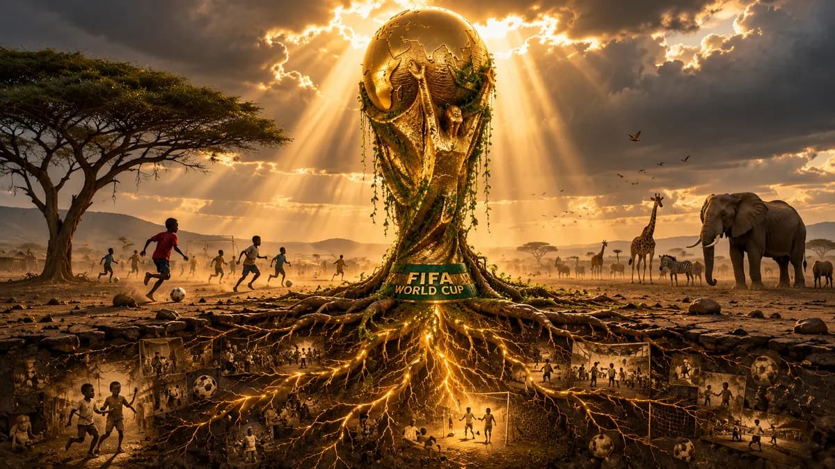 Surreal African Savanna World Cup Trophy Roots