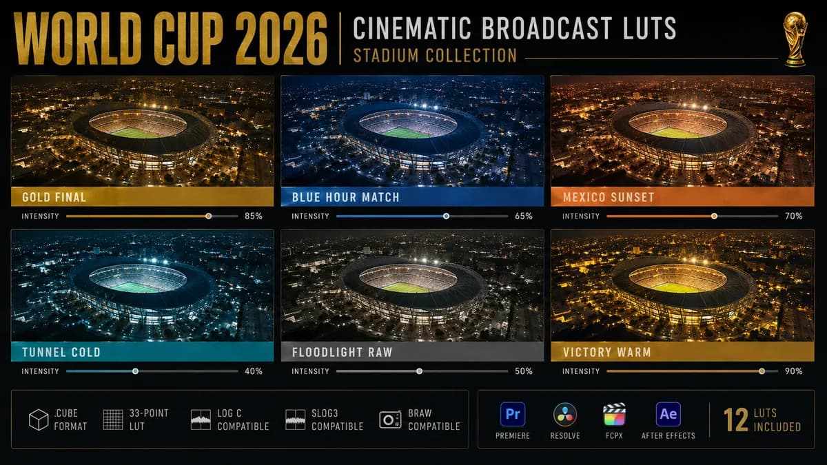 World Cup 2026 Cinematic Stadium LUT Color Grade Pack