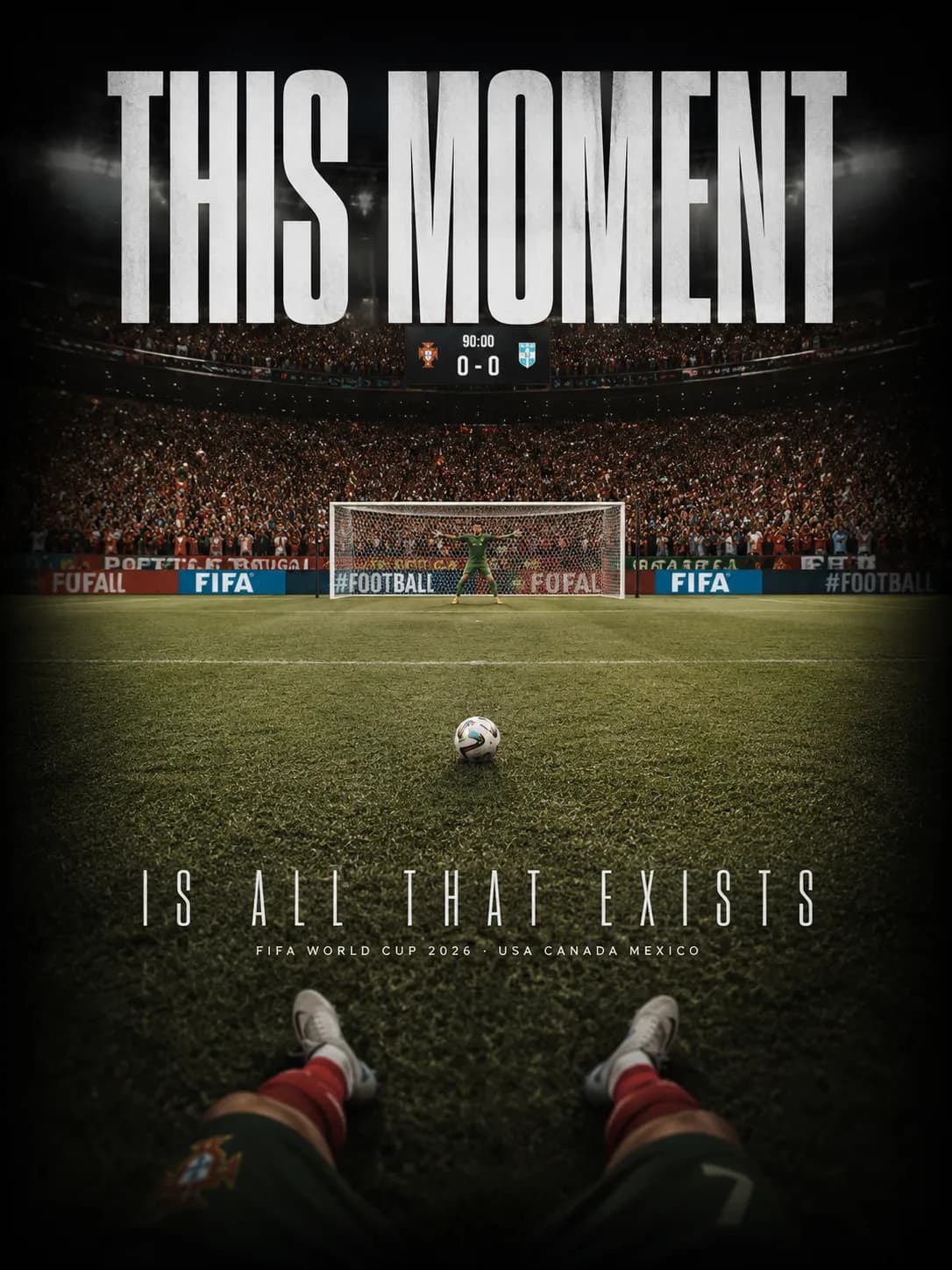 World Cup Penalty Spot POV Ronaldo Perspective Poster