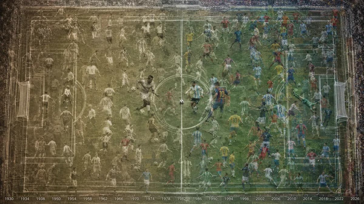 World Cup History Timeline Soccer Pitch Poster