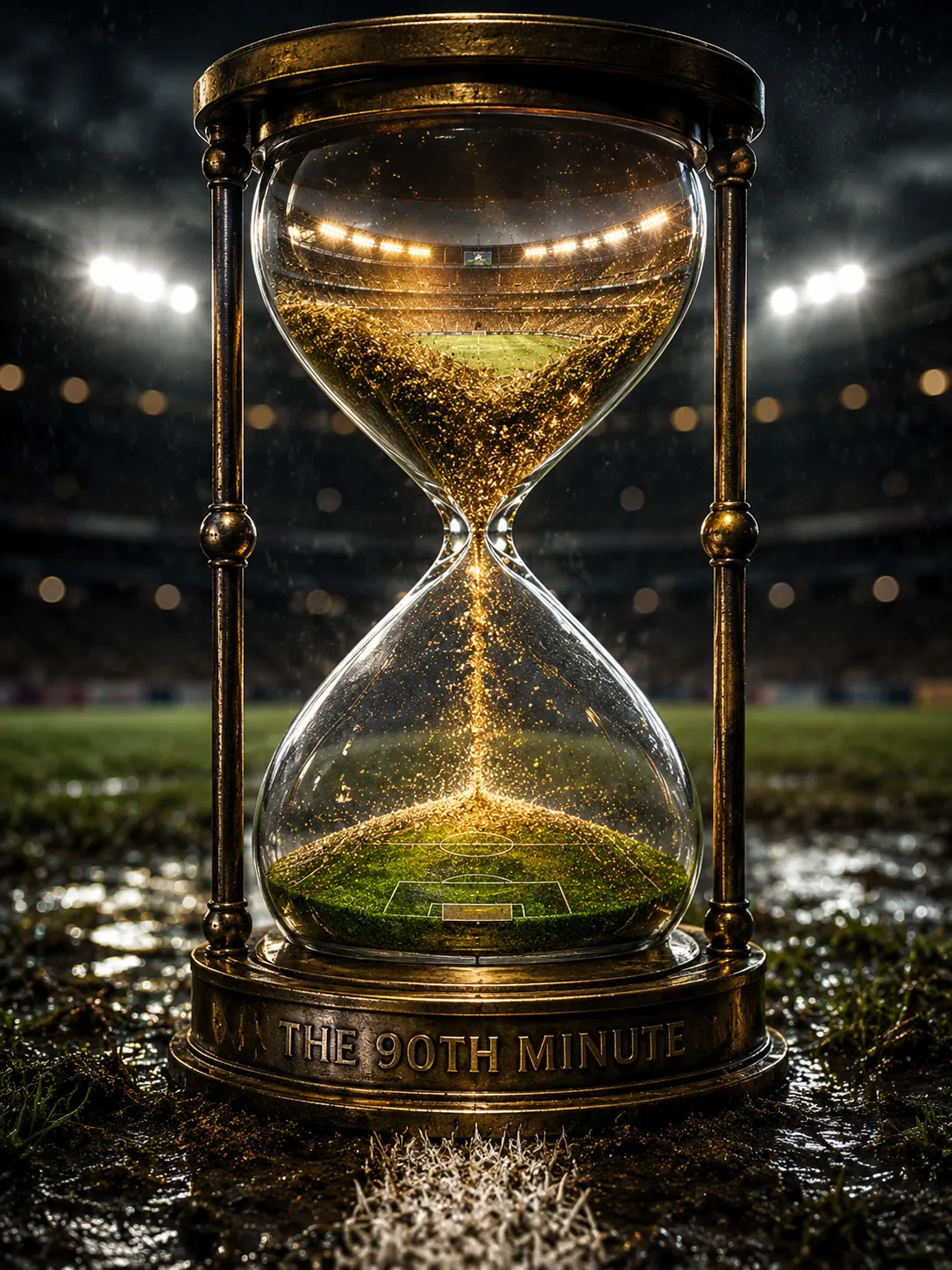 "The 90th Minute" Stadium Hourglass Football Poster