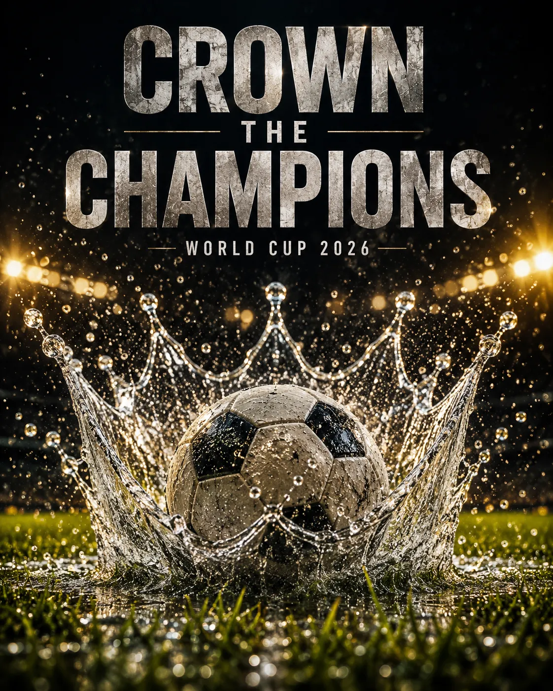 Crown The Champions" High-Speed Water Splash World Cup Poster