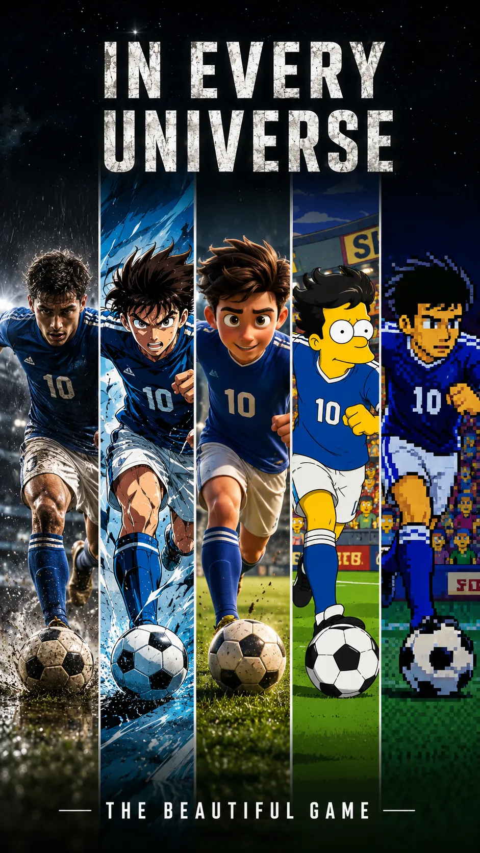 "In Every Universe" Multi-Style Football Player Transformation Poster