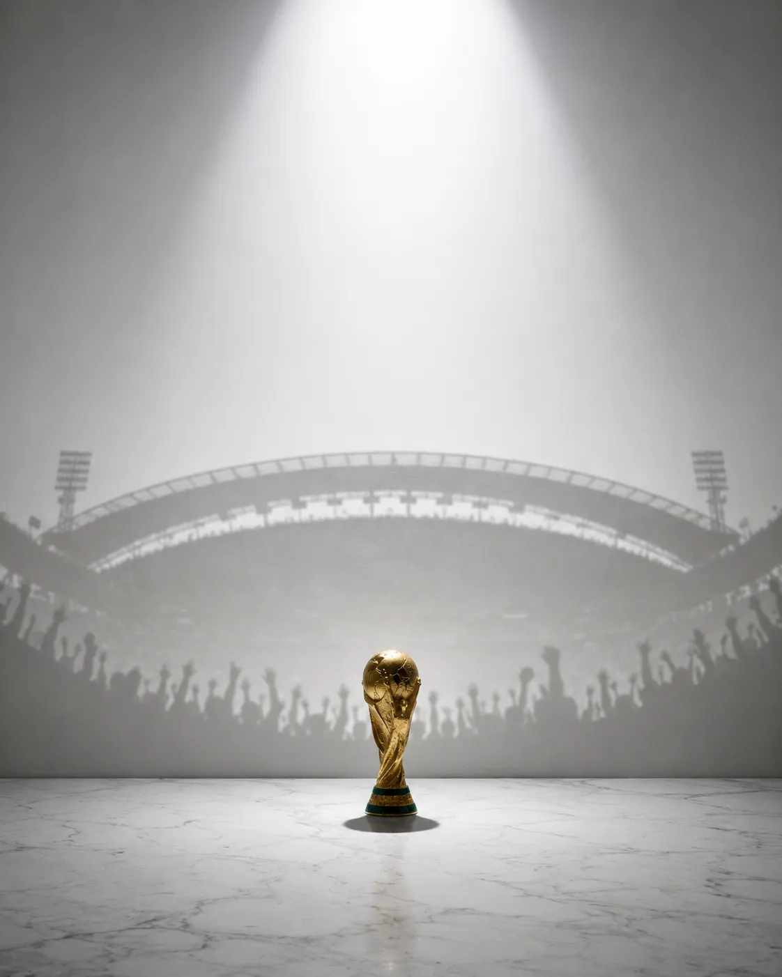 Minimalist World Cup Trophy Stadium Shadow Poster