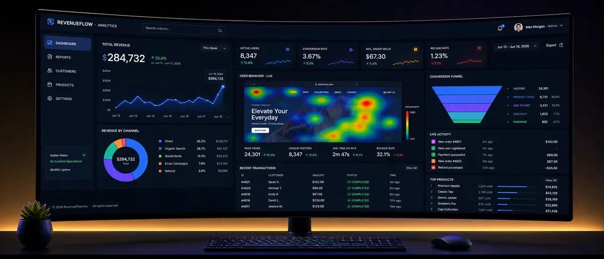 Premium SaaS Analytics Dashboard UI Design Digital Art