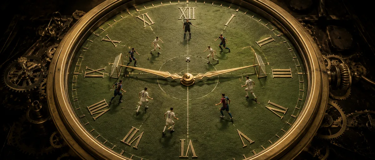 Surreal Pocket Watch Clockwork Football Pitch