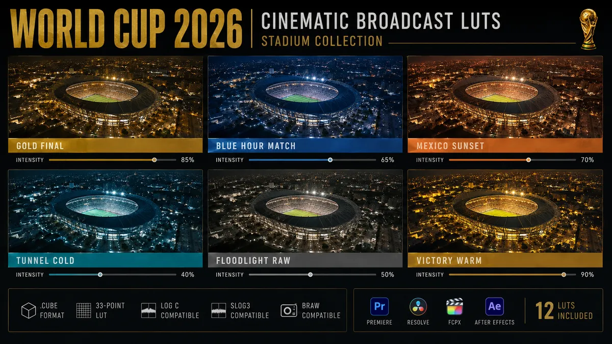 World Cup 2026 Cinematic Stadium LUT Color Grade Pack