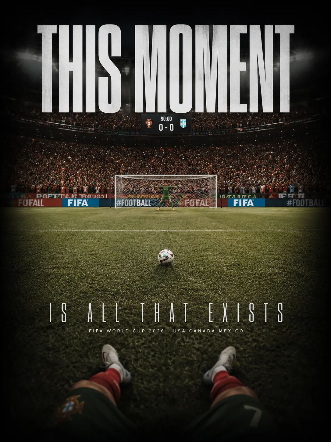 World Cup Penalty Spot POV Ronaldo Perspective Poster