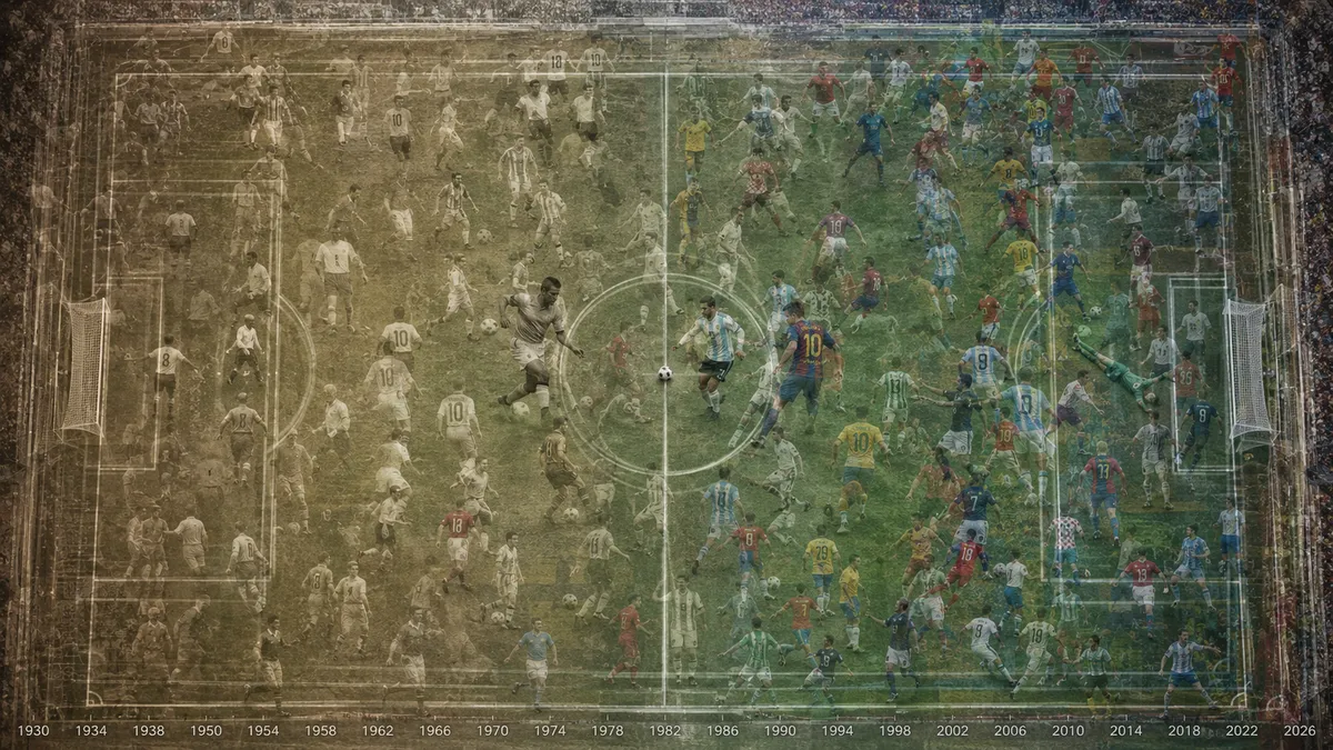 World Cup History Timeline Soccer Pitch Poster